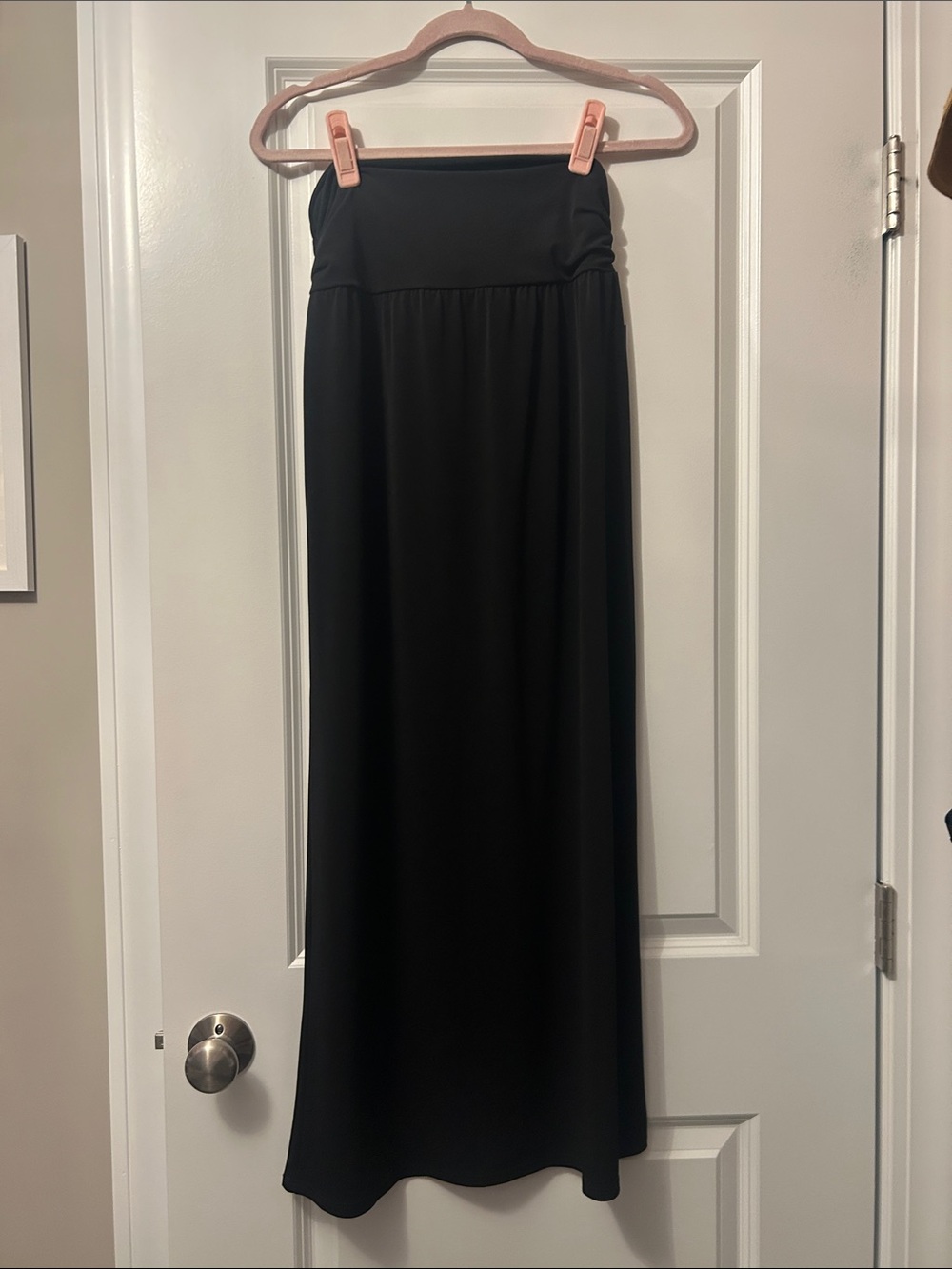 Apt. 9 Black Foldover Waist Maxi Skirt with Flowing Silhouette